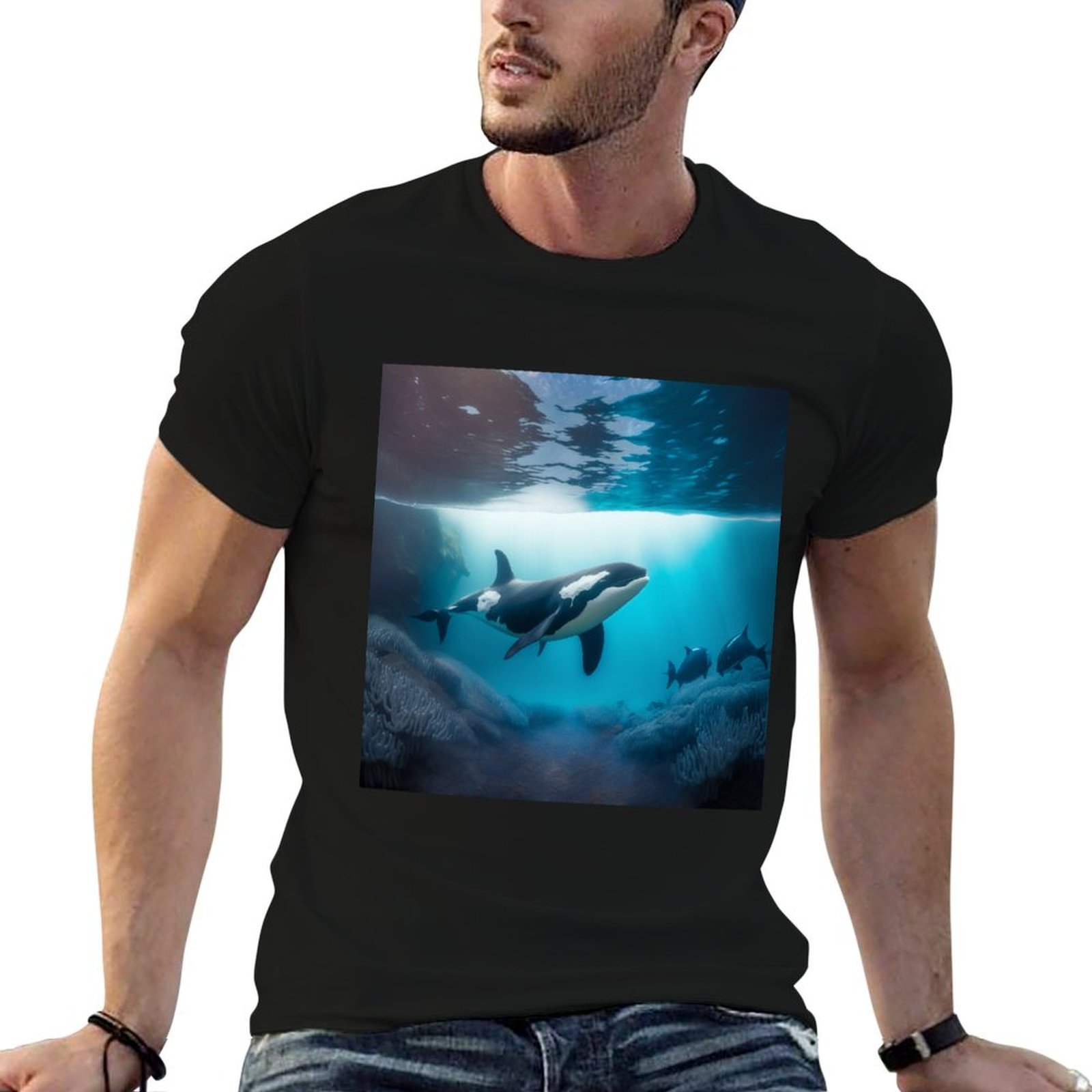 Under Sea Orca 티셔츠 미니멀리스트 플레인  - Undershirt Crew Neck 리뷰 및 가격