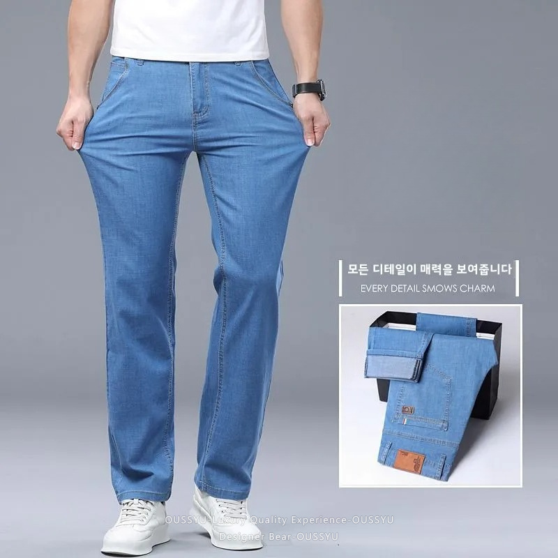 여름 얇은 남성 탄성 코튼 청바지 패션 비즈니스 스트레 - Levis Jeans 501 리뷰 및 가격