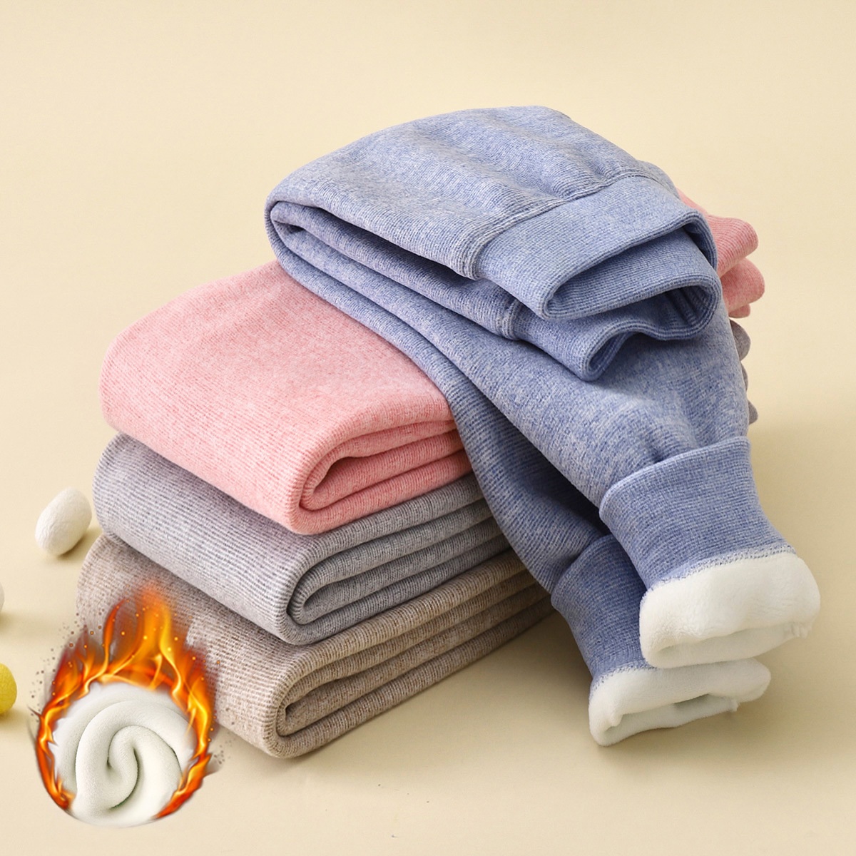 1-7Y 가을 겨울 양털 안감 어린이 레깅스 솔리드 컬 - Thermal Long John 리뷰 및 가격